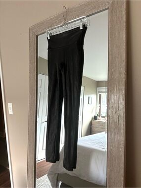 Spanx Black Faux Leather High-Waist Leggings Size Small